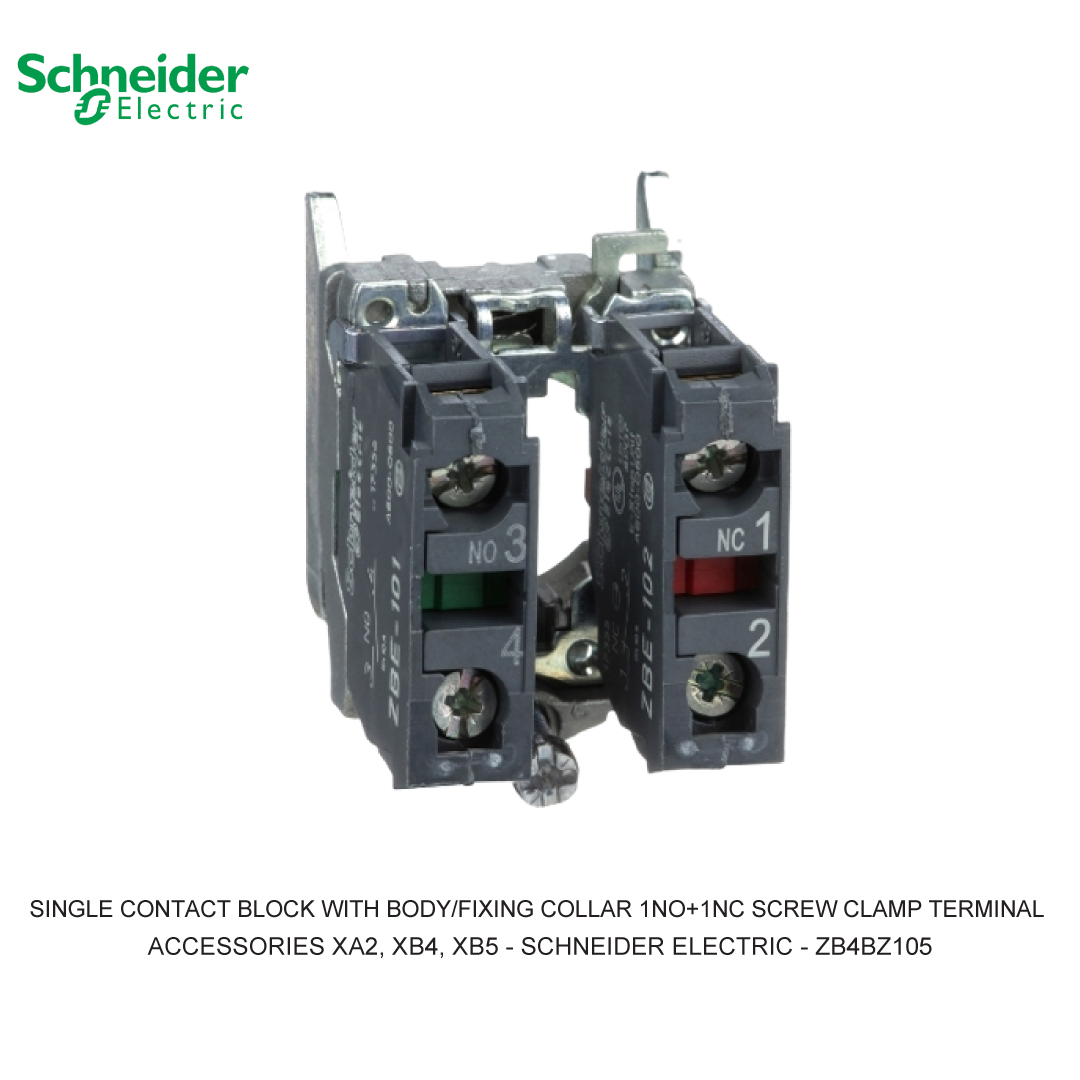 SINGLE CONTACT BLOCK WITH BODY/FIXING COLLAR 1NO+1NC SCREW CLAMP TERMINAL