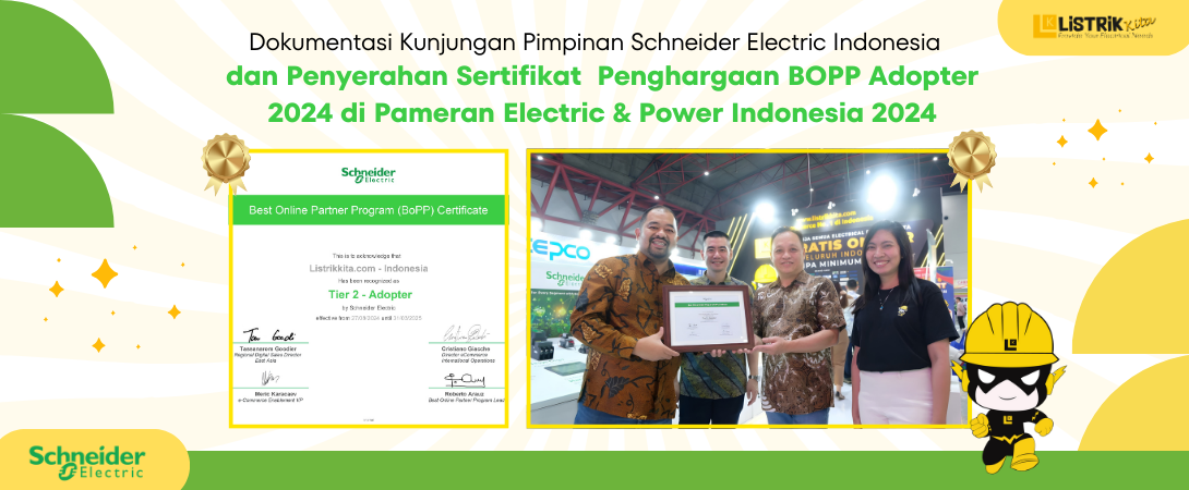 Schneider Electric's Leadership Visit to Listrik Kita Booth at the Electric and Power Exhibition 2024