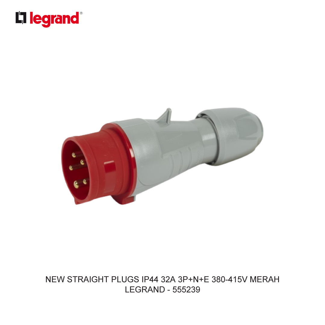 NEW STRAIGHT PLUGS IP44 32A 3P+N+E 380-415V MERAH