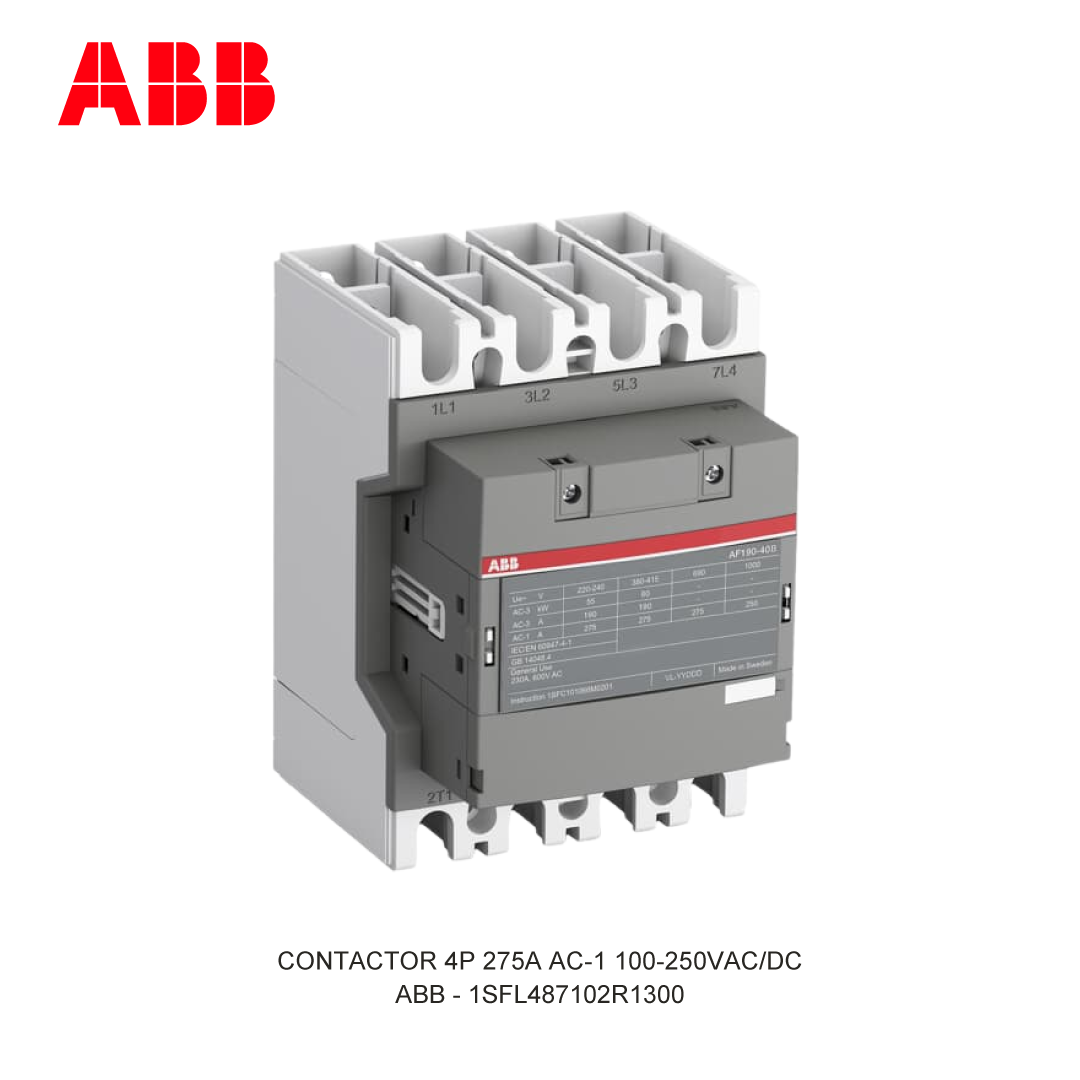 CONTACTOR 4P 275A AC-1 100-250V AC/DC