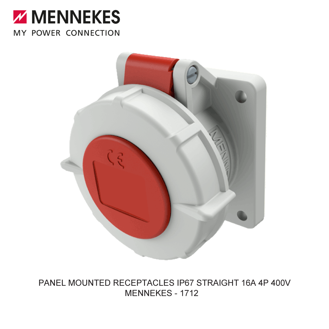 PANEL MOUNTED RECEPTACLES IP67 STRAIGHT 16A 4P 400V