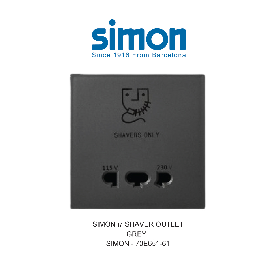 SIMON i7 SHAVER OUTLET MODULE GREY