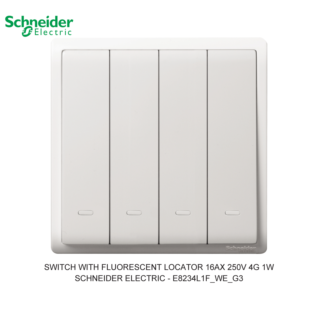 SWITCH WITH FLUORESCENT LOCATOR 16AX 250V 4G 1W