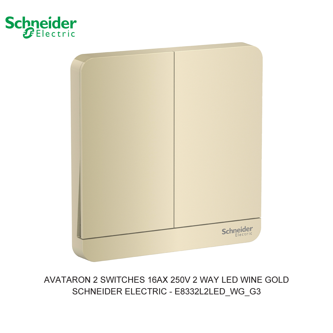 AVATARON 2 SWITCHES 16AX 250V 2 WAY LED WINE GOLD