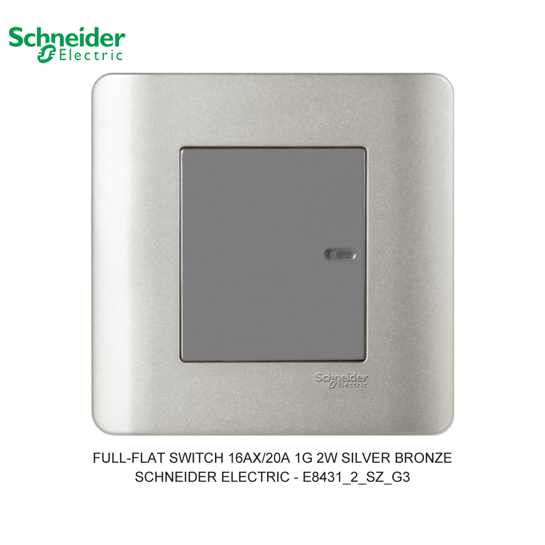 FULL-FLAT SWITCH 16AX/20A 1G 2W SILVER BRONZE