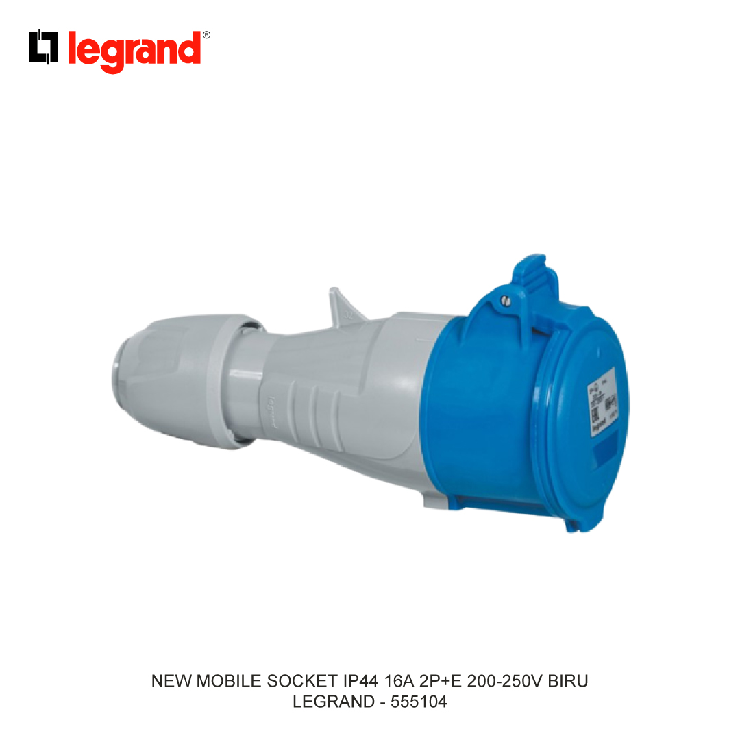 NEW MOBILE SOCKET IP44 16A 2P+E 200-250V BIRU