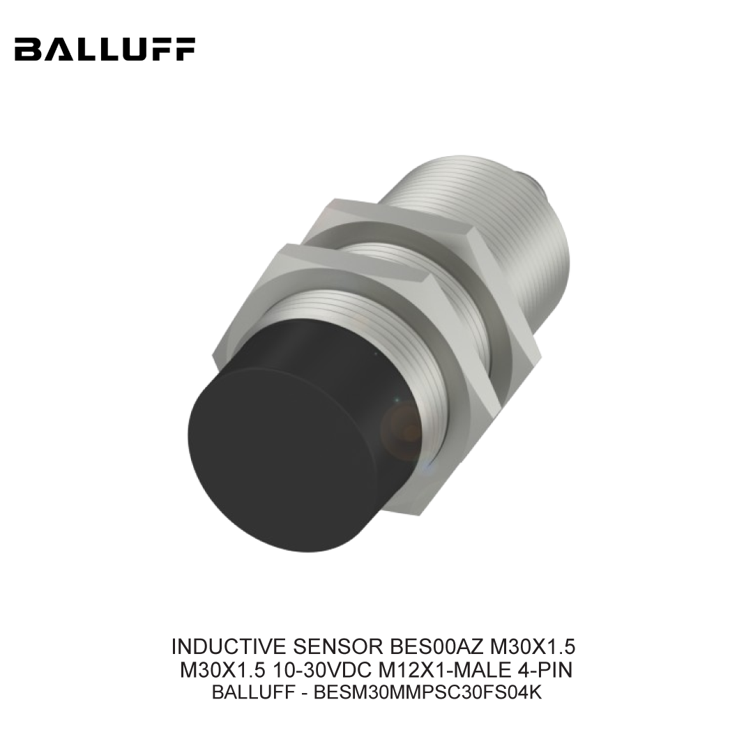 INDUCTIVE SENSOR BES00AZ M30X1.5 M30X1.5 10-30VDC M12X1-MALE 4-PIN