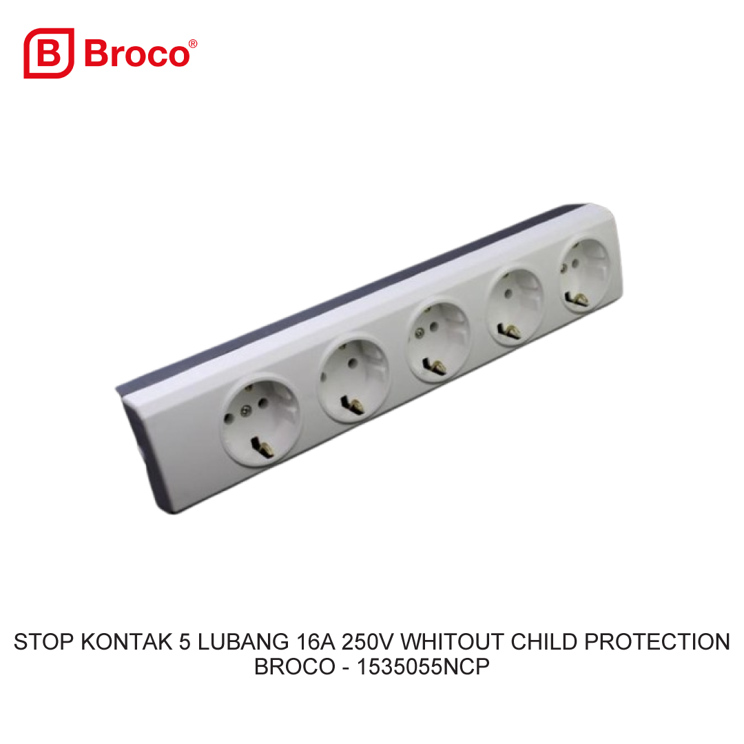 STOP KONTAK 5 LUBANG 16A 250V WITHOUT CHILD PROTECTION