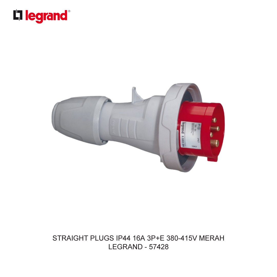 STRAIGHT PLUGS IP44 16A 3P+E 380-415V MERAH