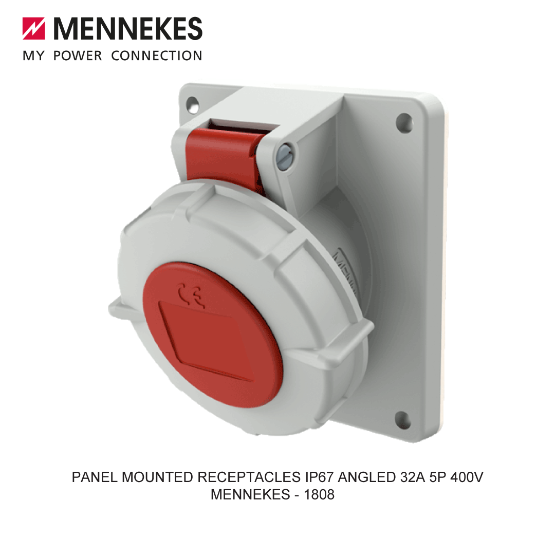 PANEL MOUNTED RECEPTACLES IP67 ANGLED 32A 5P 400V
