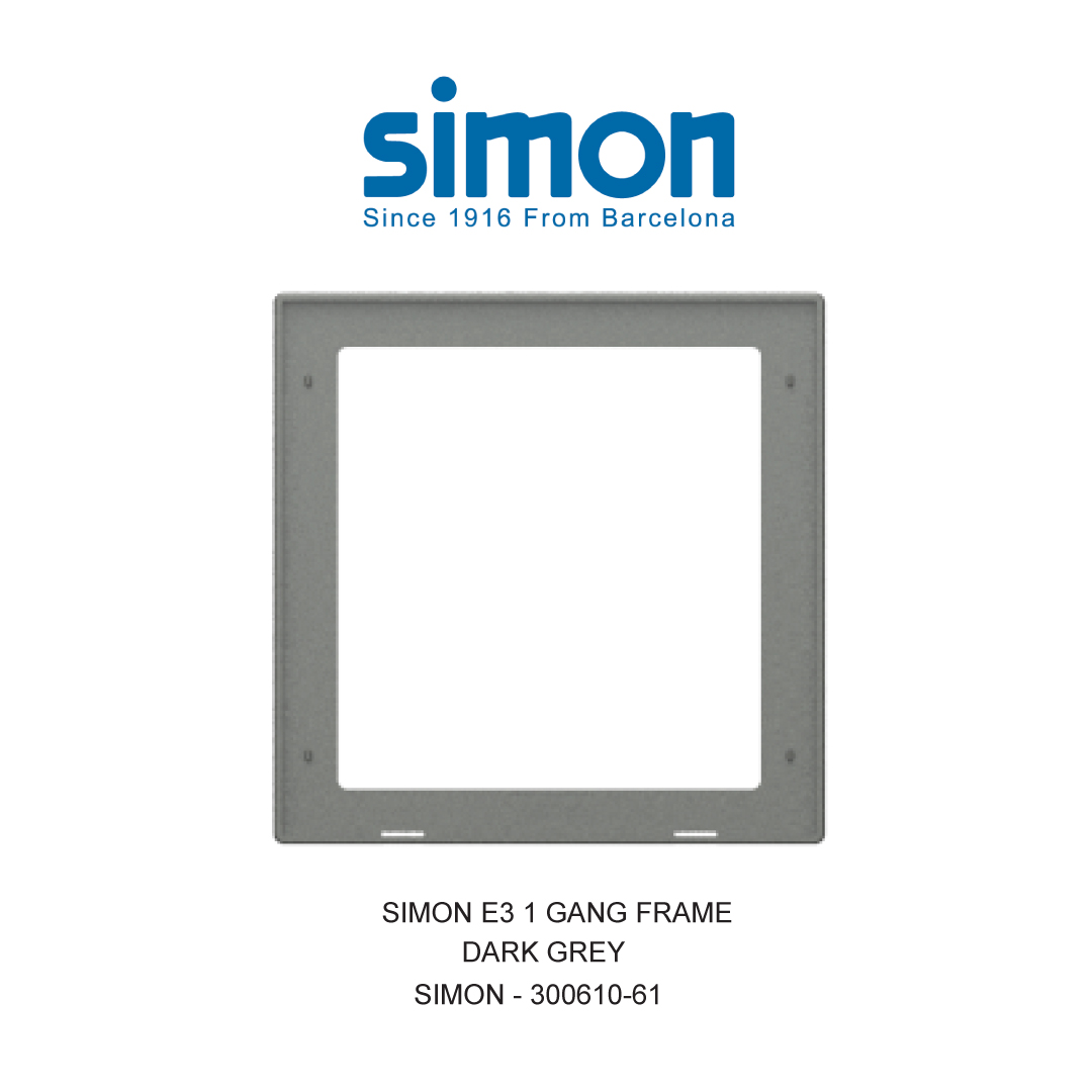 SIMON E3 1 GANG BINGKAI ABU-ABU