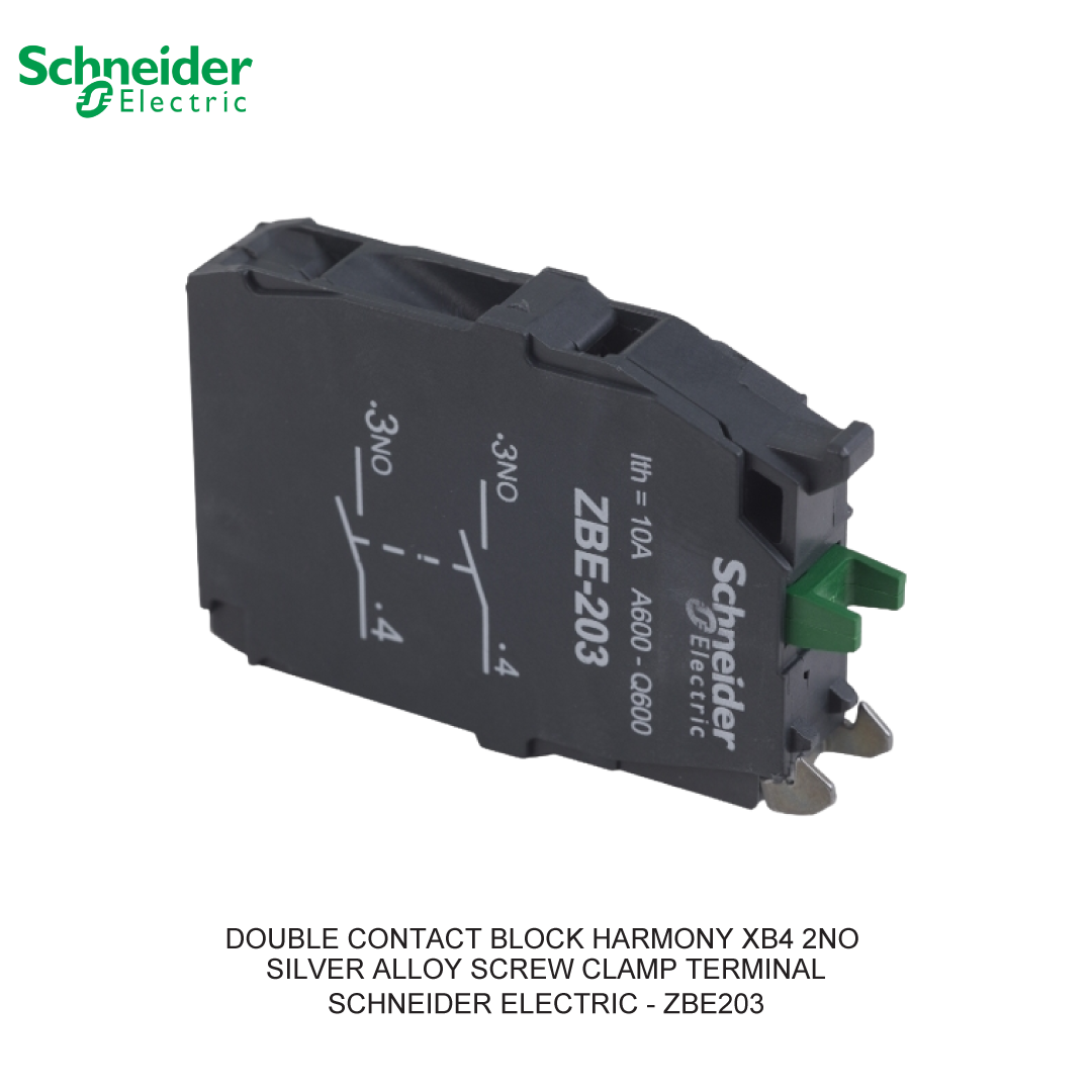 DOUBLE CONTACT BLOCK HARMONY XB4 2NO SILVER ALLOY SCREW CLAMP TERMINAL