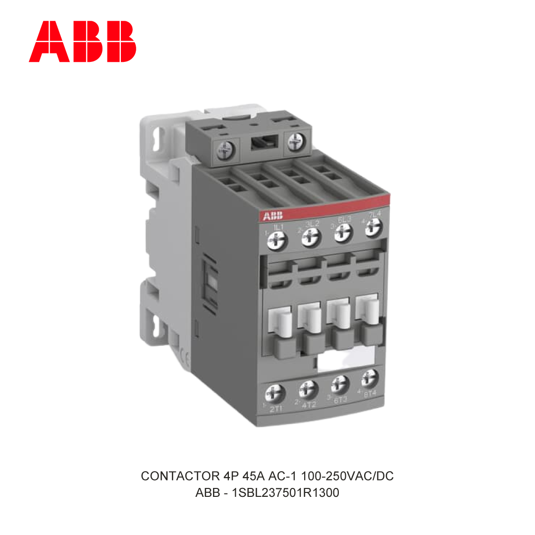CONTACTOR 4P 45A AC-1 100-250V AC/DC