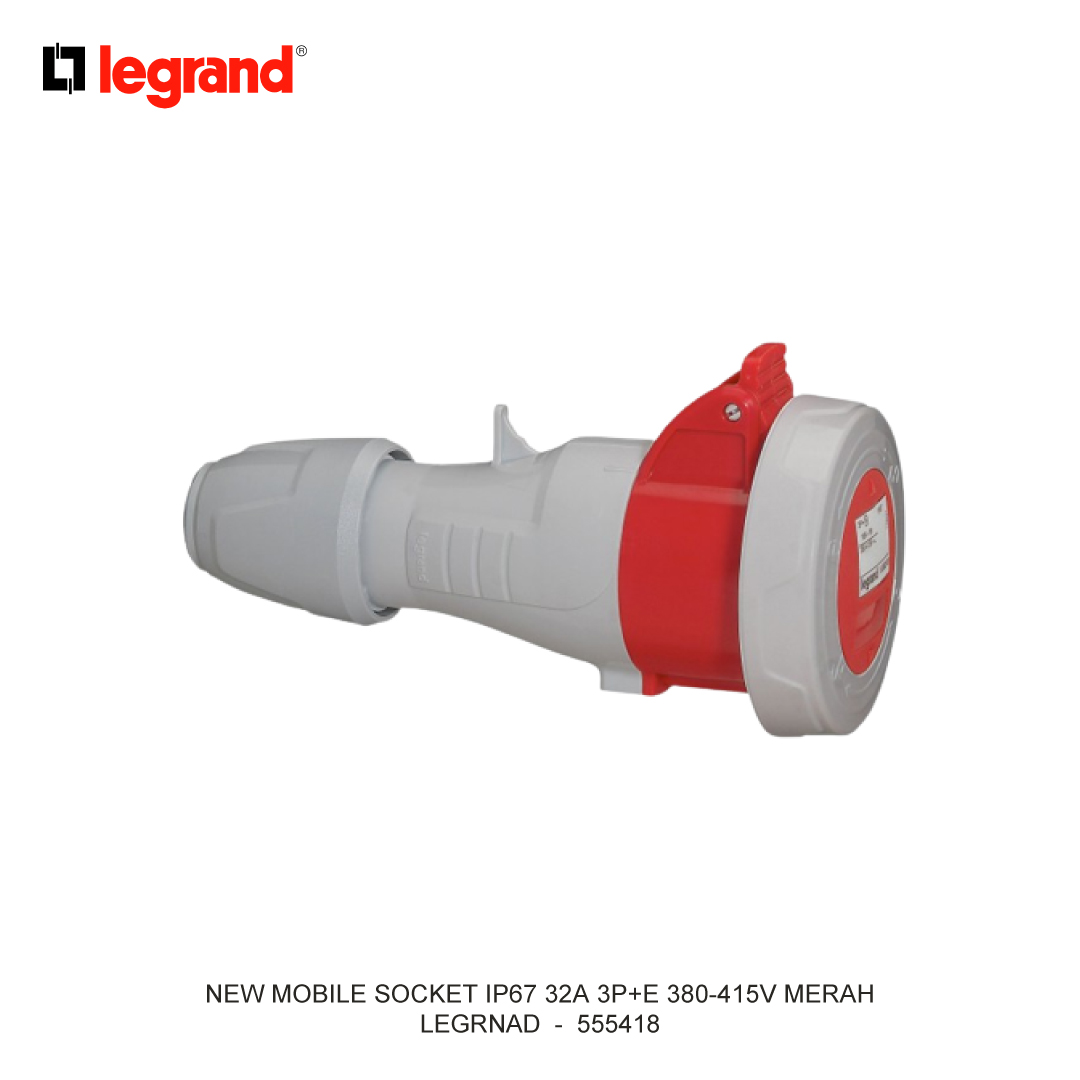 NEW MOBILE SOCKET IP67 32A 3P+E 380-415V MERAH