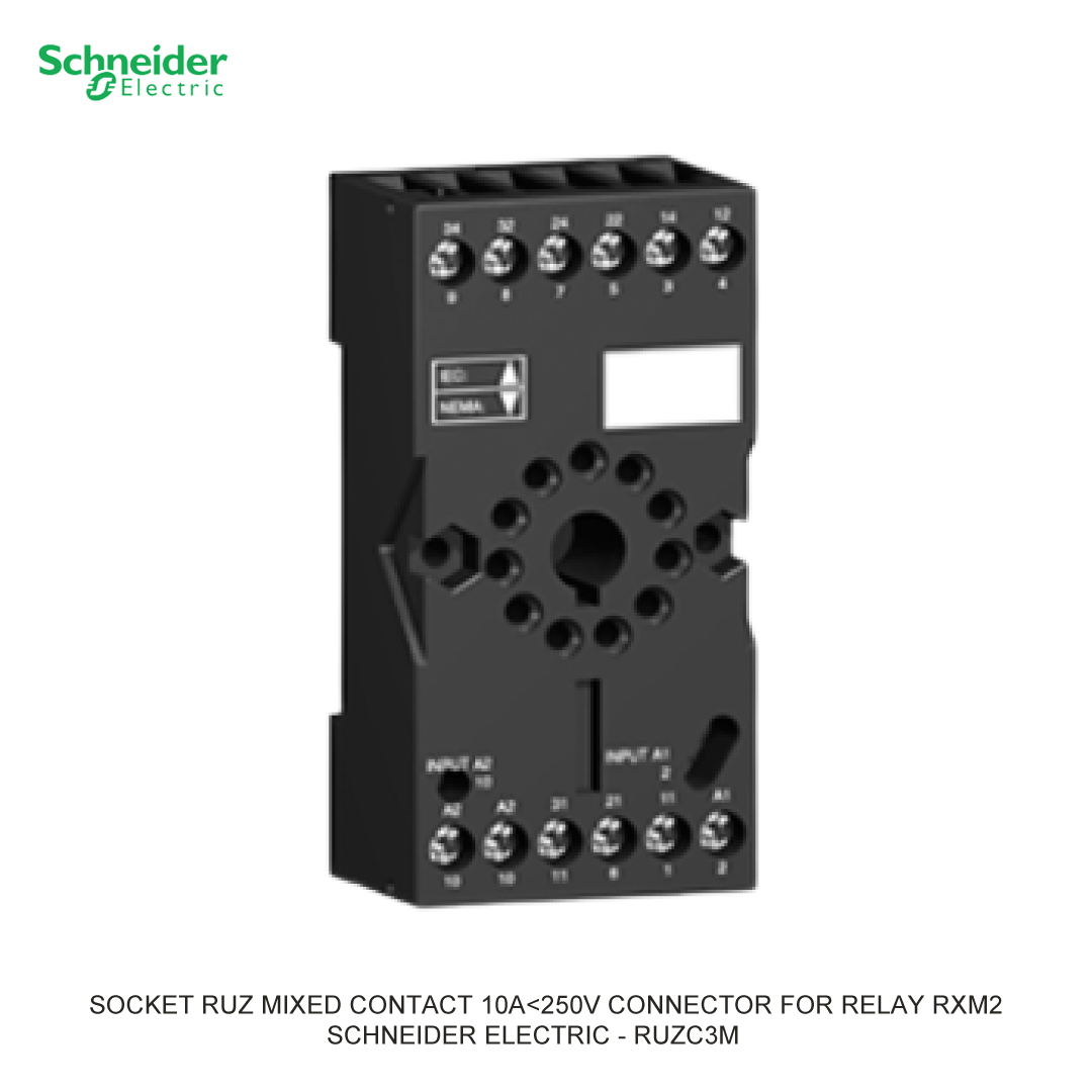 SOCKET RUZ MIXED CONTACT 10A<250V CONNECTOR FOR RELAY RXM2- "RUMC3- SCHNEIDER ELECTRIC