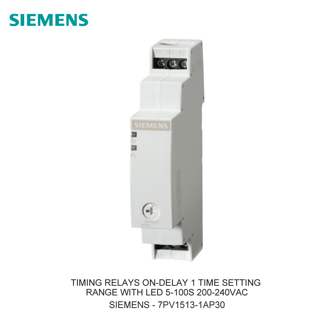 TIMING RELAYS ON-DELAY 1 TIME SETTING RANGE WITH LED 5-100S 200-240VAC
