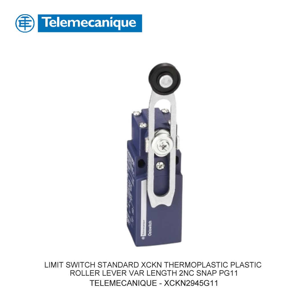 LIMIT SWITCH STANDARD XCKN THERMOPLASTIC PLASTIC ROLLER LEVER VAR LENGTH 2NC SNAP PG11