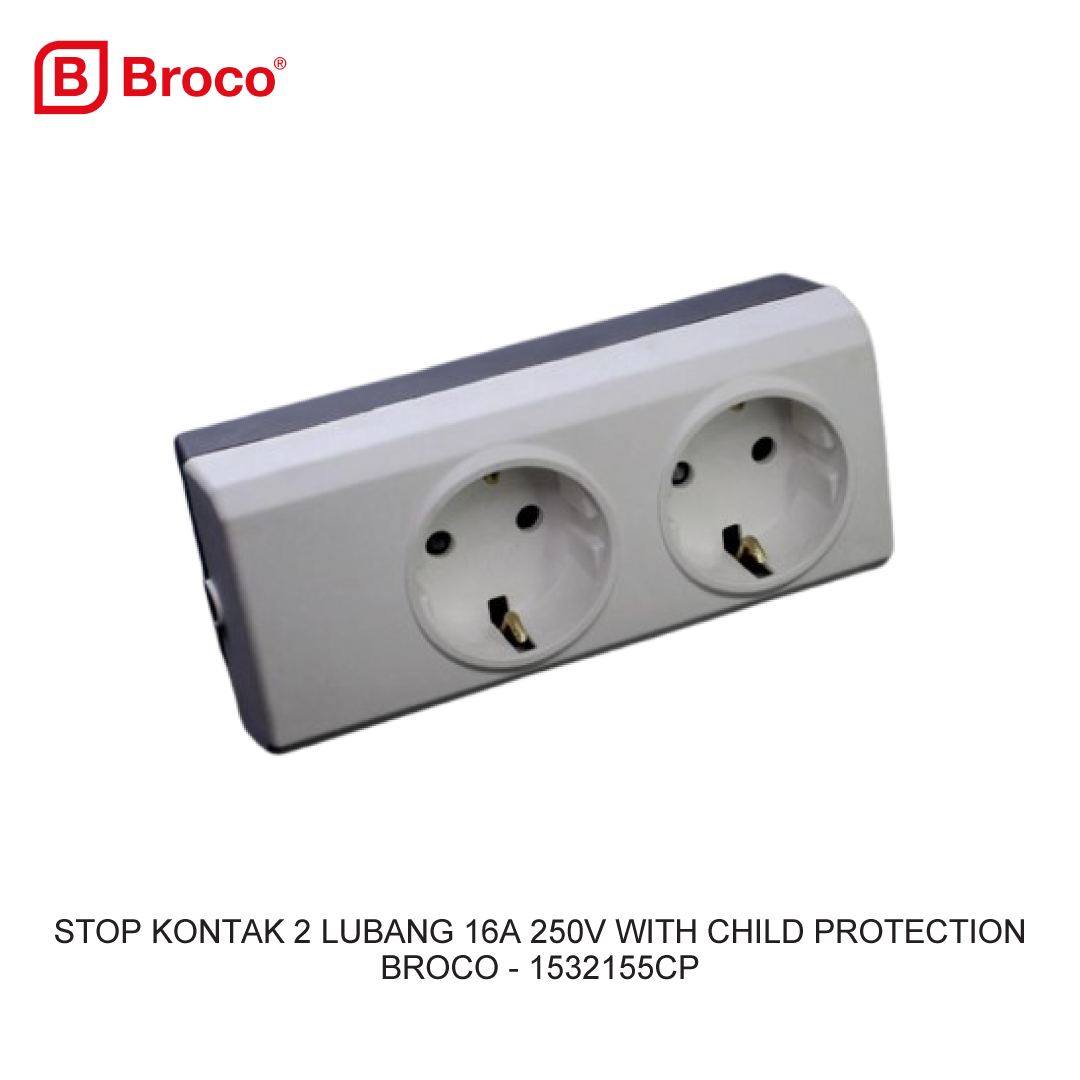 STOP KONTAK 2 LUBANG 16A 250V WITH CHILD PROTECTION
