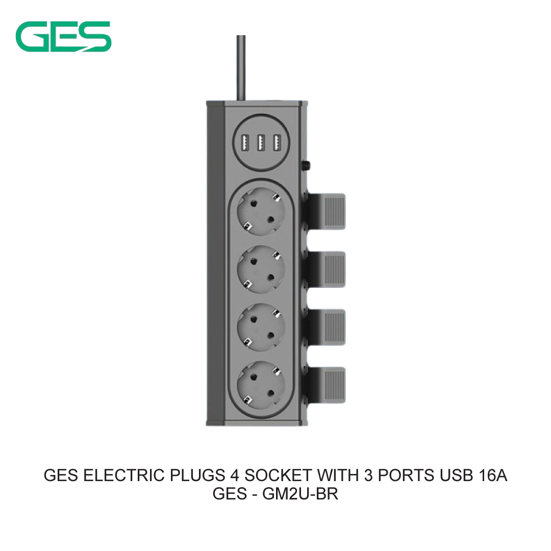 GES ELECTRIC PLUGS 4 SOCKETC WITH 3 PORTS USB 16A