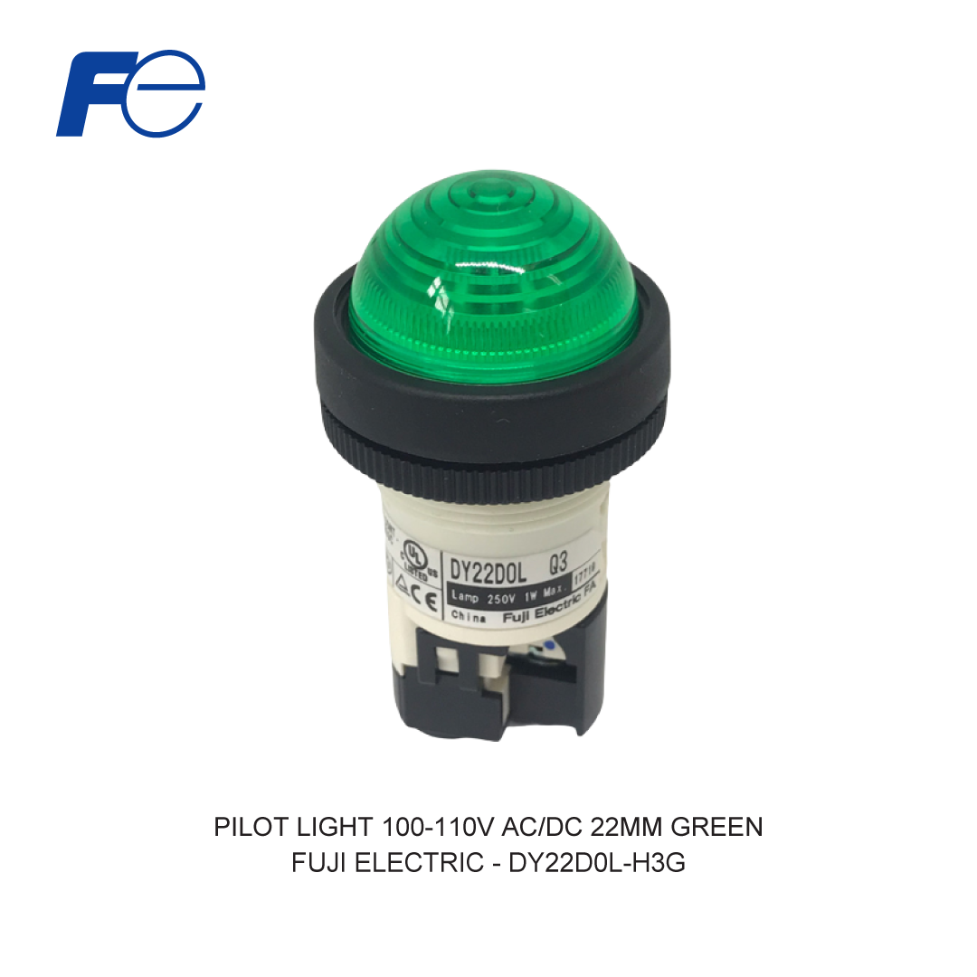 PILOT LIGHT 100-110V AC/DC 22MM HIJAU