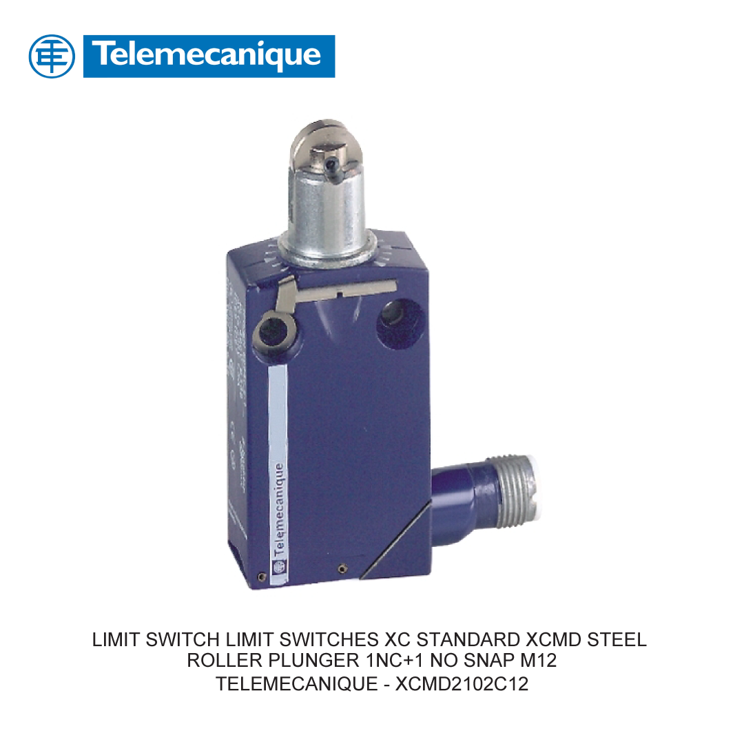 LIMIT SWITCH LIMIT SWITCHES XC STANDARD XCMD STEEL ROLLER PLUNGER 1NC+1 NO SNAP M12