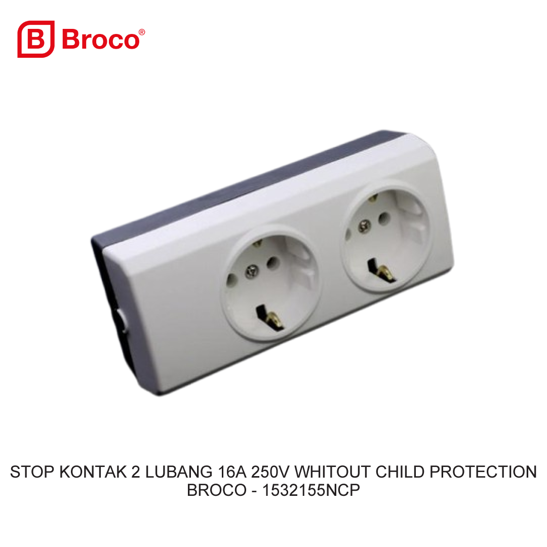 STOP KONTAK 2 LUBANG 16A 250V WITHOUT CHILD PROTECTION