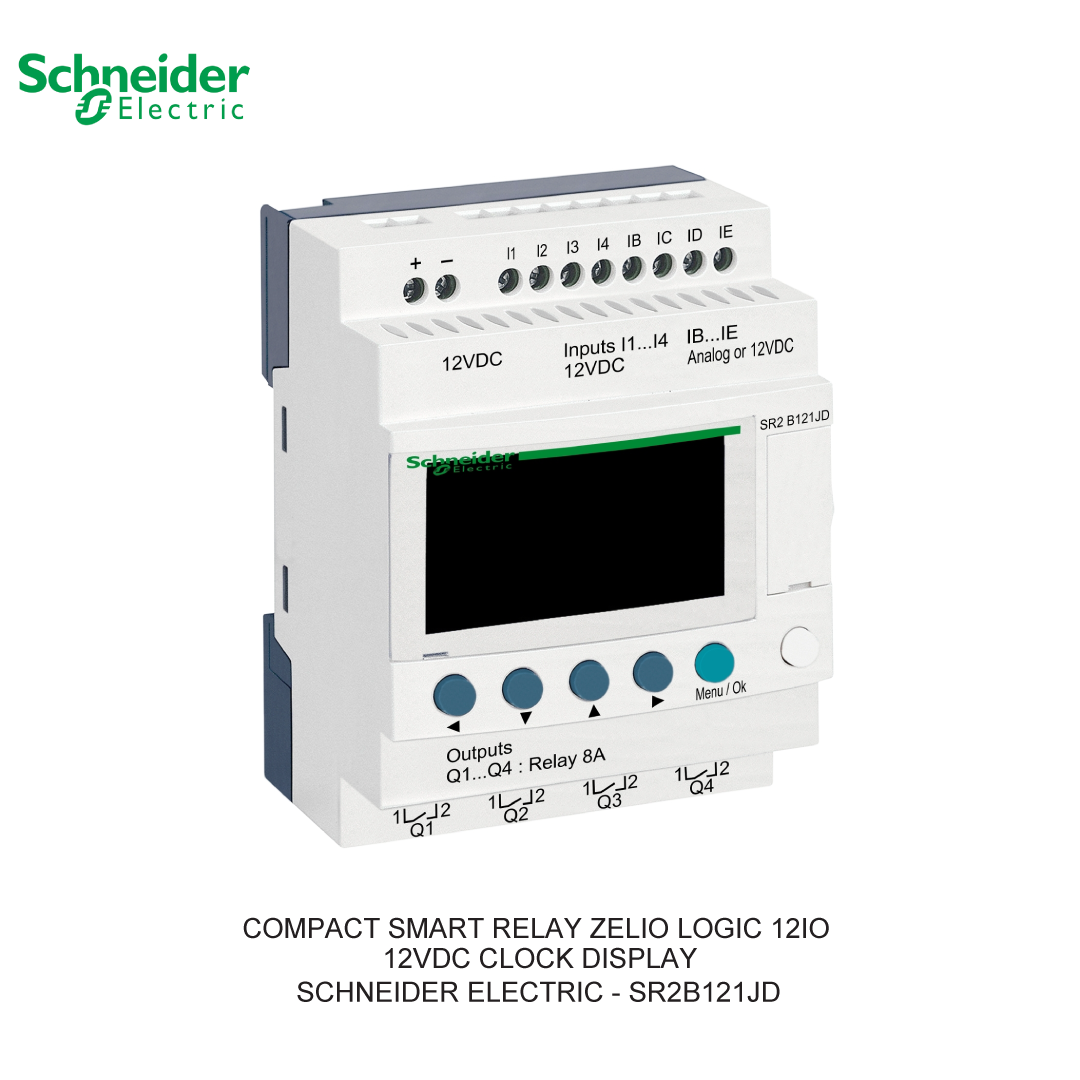 COMPACT SMART RELAY ZELIO LOGIC 12IO 12VDC CLOCK DISPLAY