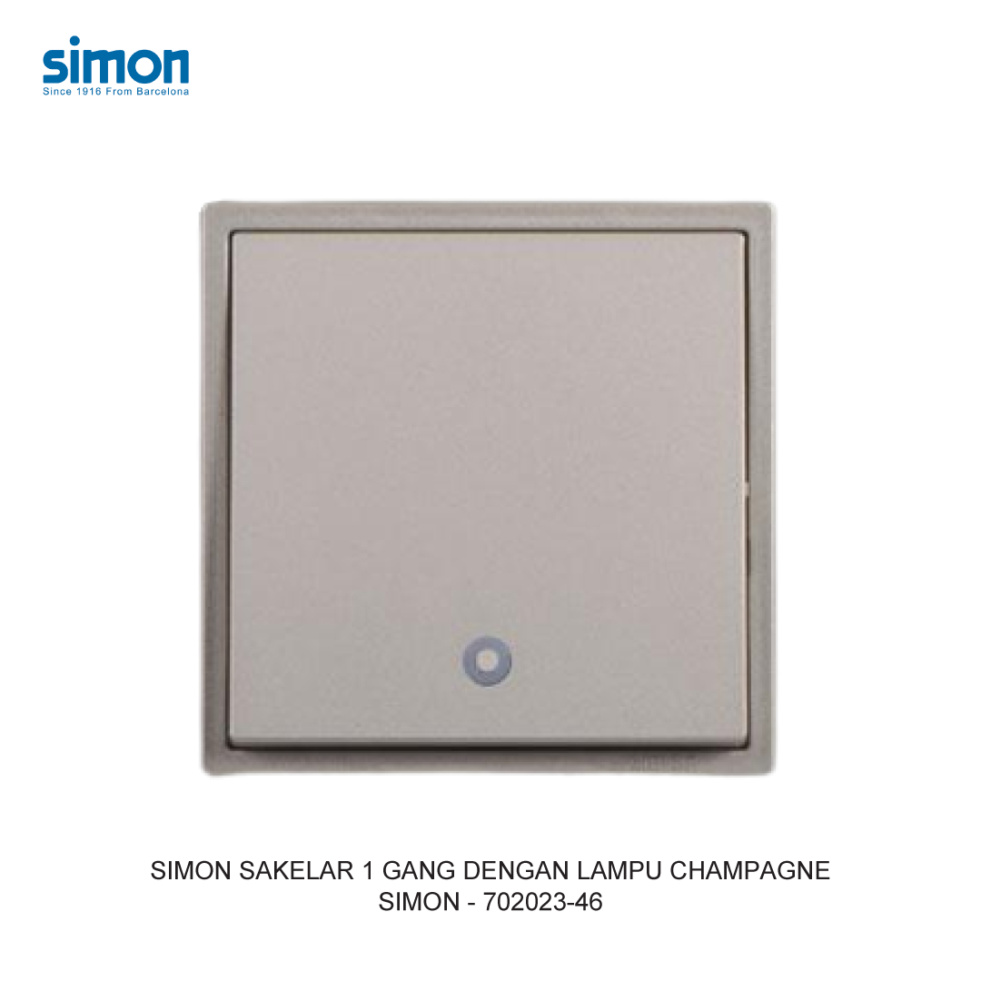 SIMON i7 SAKELAR 1 GANG DENGAN LAMPU CHAMPAGNE
