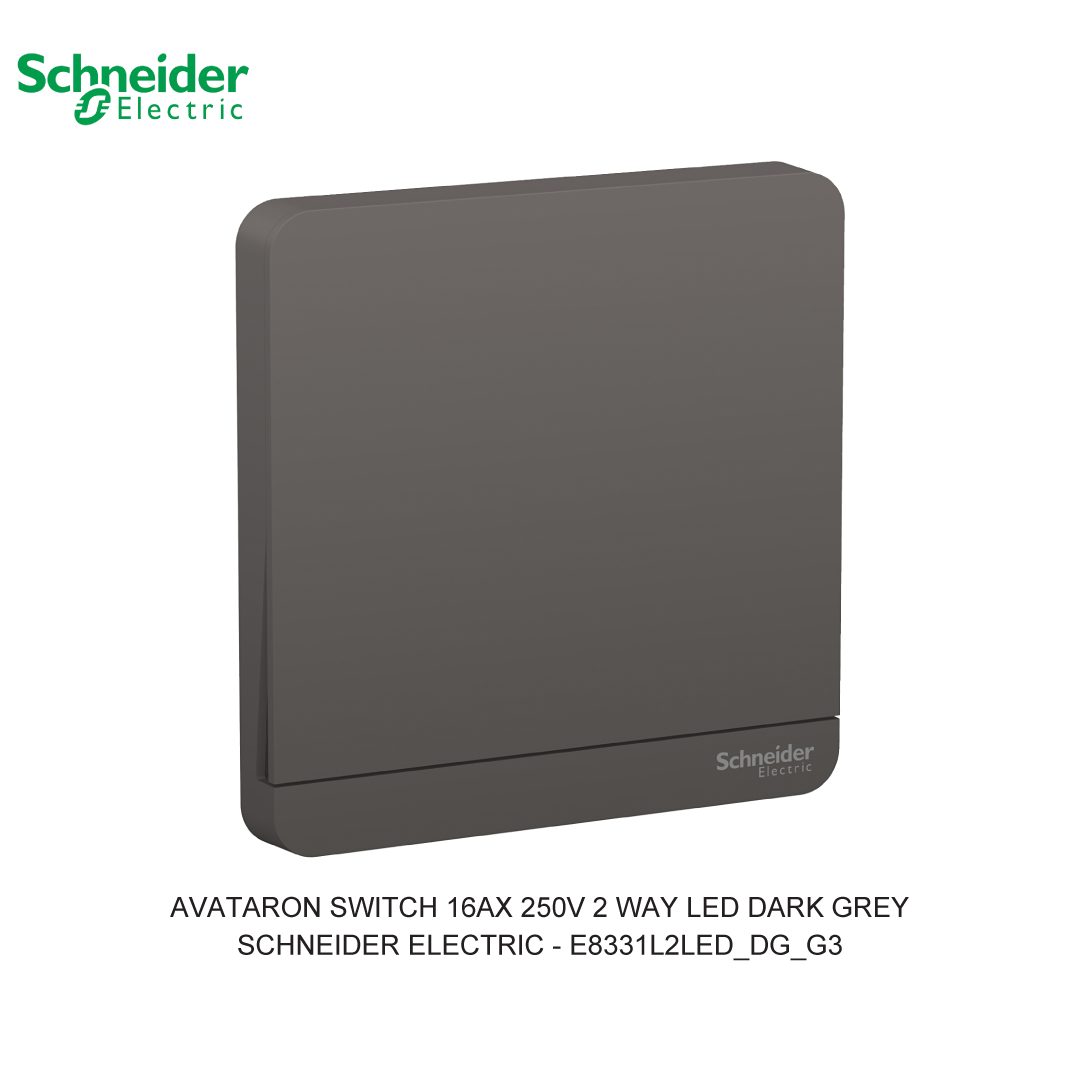 AVATARON SWITCH 16AX 250V 2 WAY LED DARK GREY
