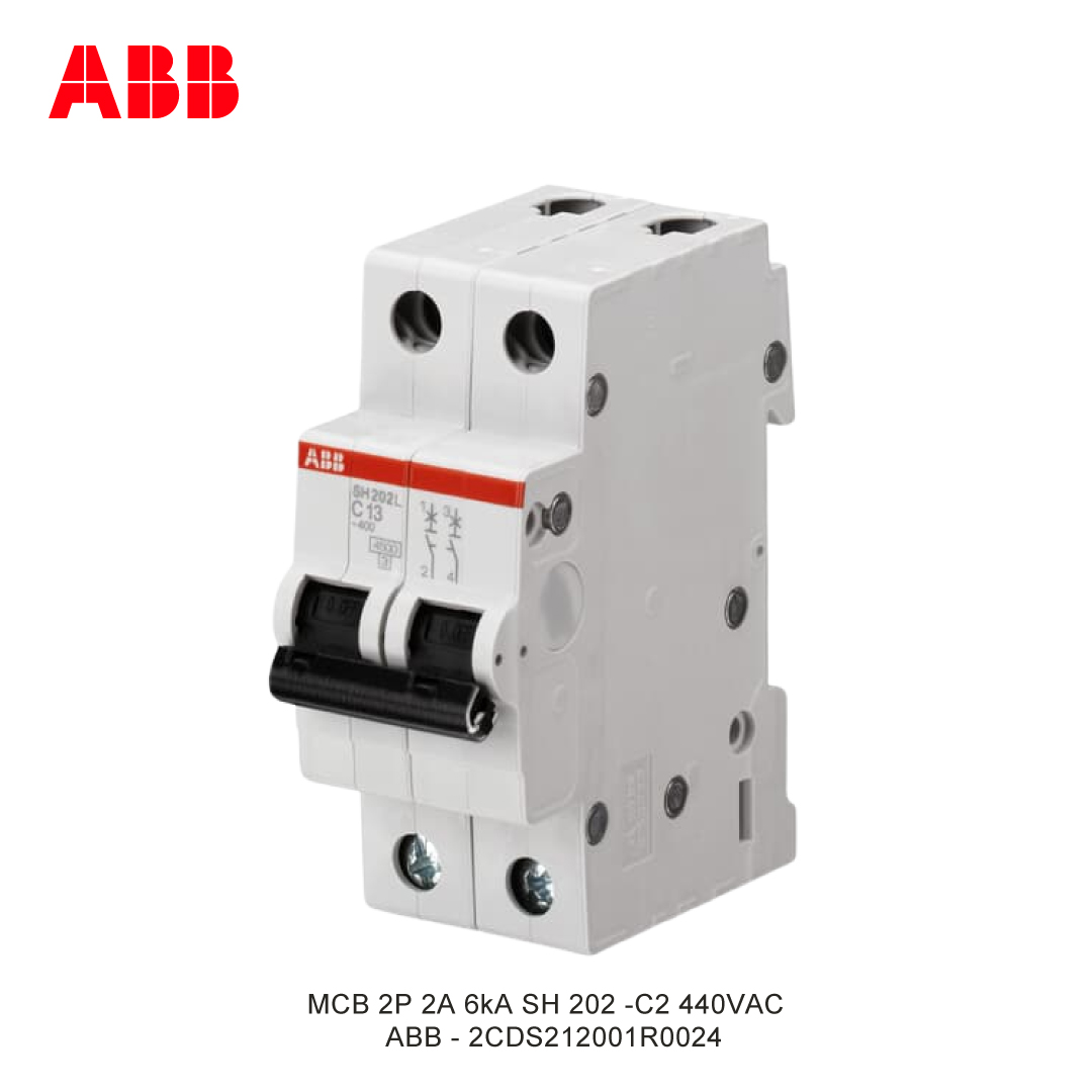 MCB 2P 2A 6kA KURVA C