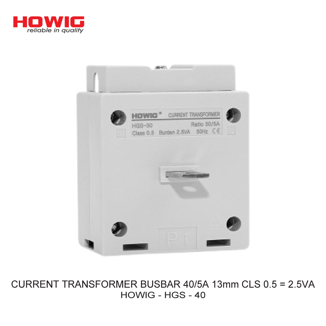 CURRENT TRANSFORMER BUSBAR 40/5A 13mm CLS 0.5 = 2.5VA