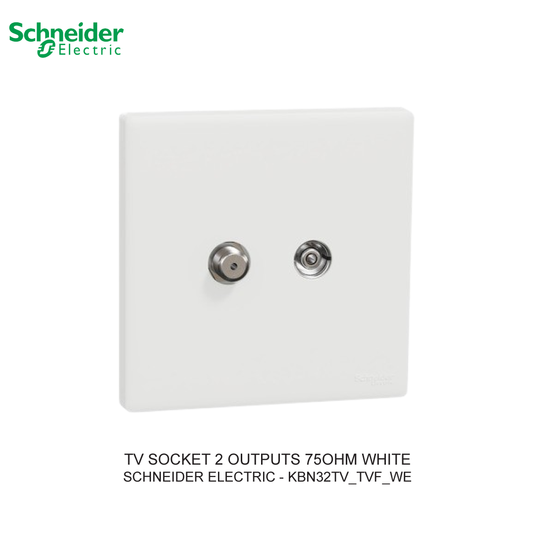 TV SOCKET 2 OUTPUTS 75OHM WHITE