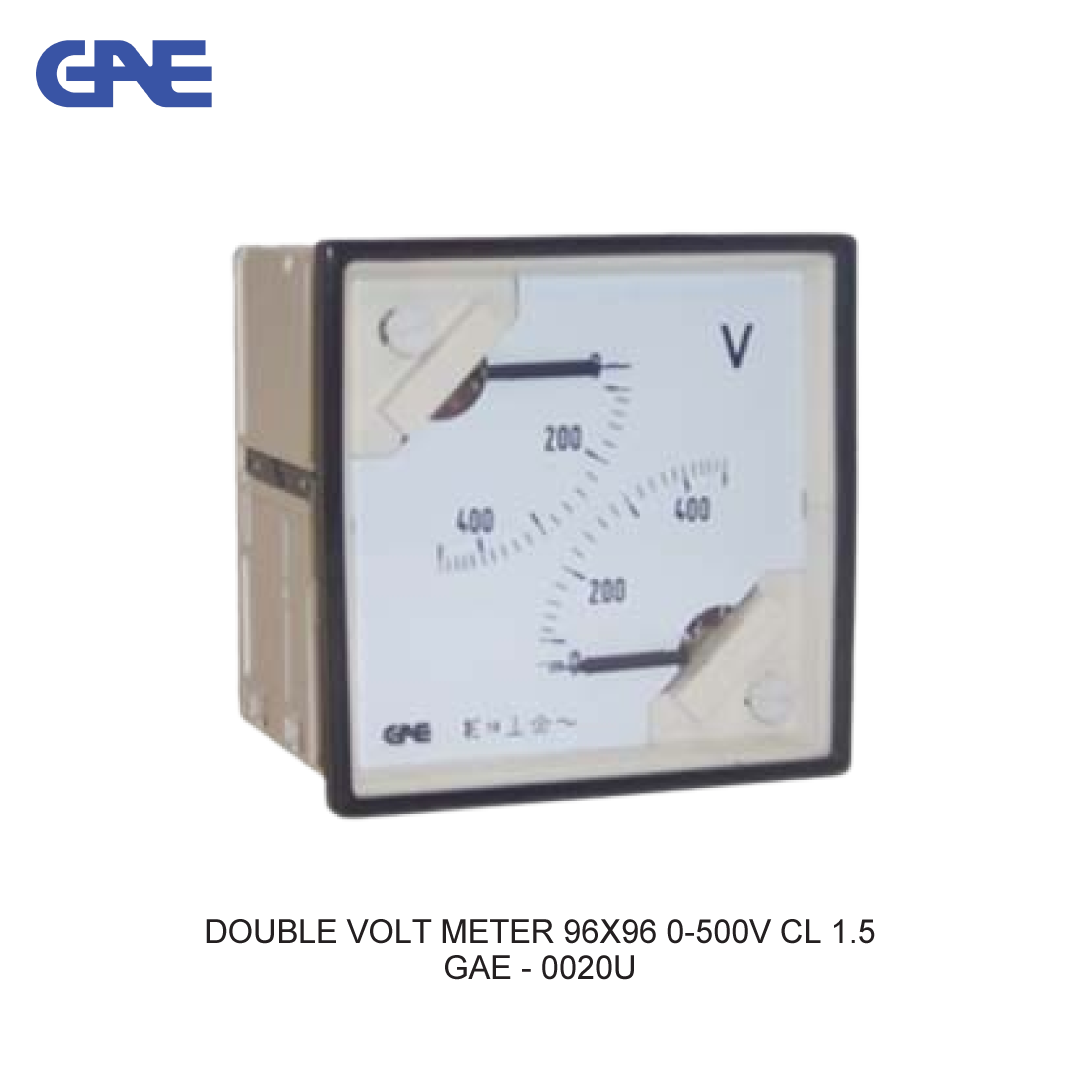 DOUBLE VOLT METER 96X96 0-500V CL 1.5