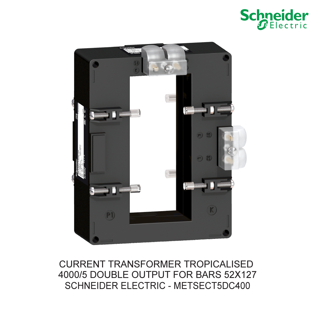 CURRENT TRANSFORMER TROPICALISED 4000/5 DOUBLE OUTPUT FOR BARS 52X127