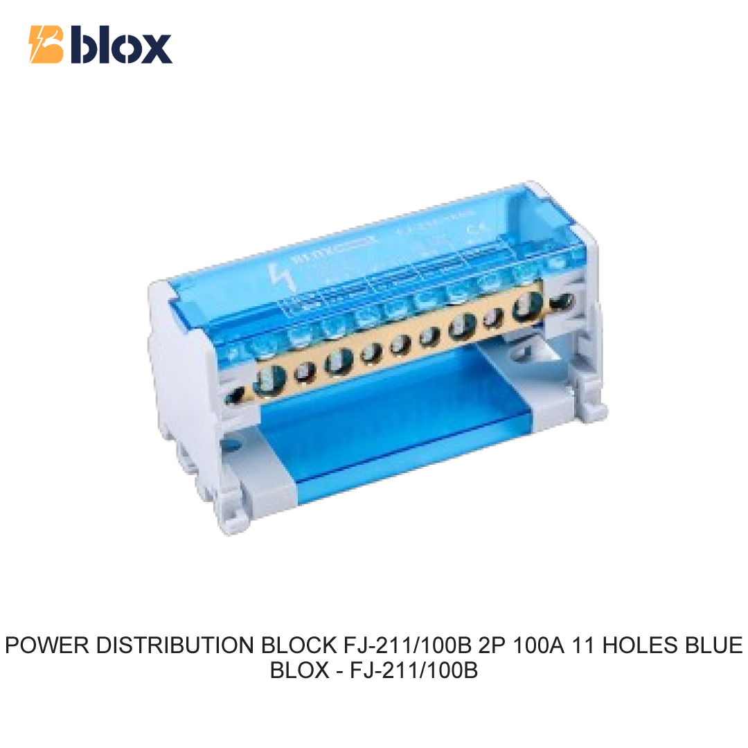 POWER DISTRIBUTION BLOCK FJ-211/100B 2P 100A 11 LUBANG BIRU