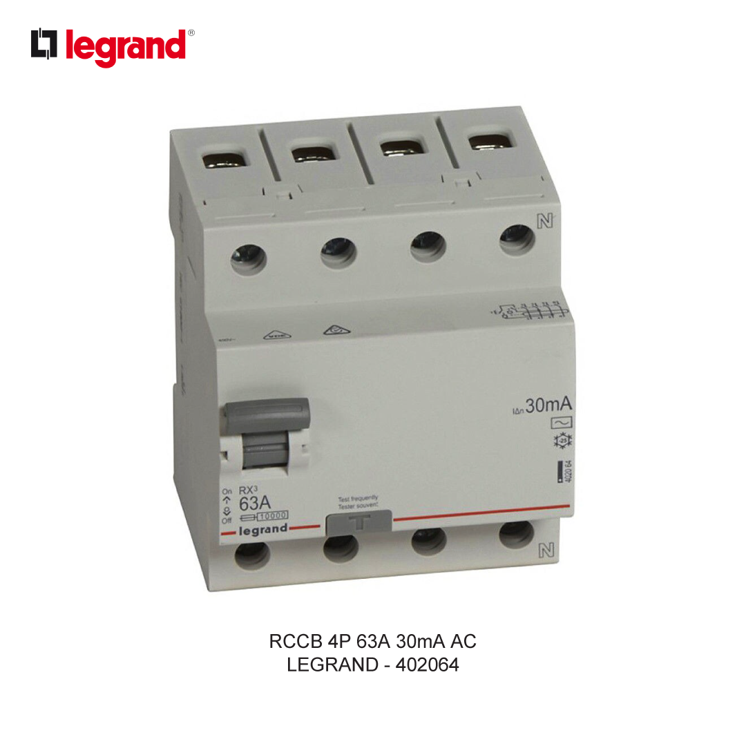 RCCB 4P 63A 30mA AC
