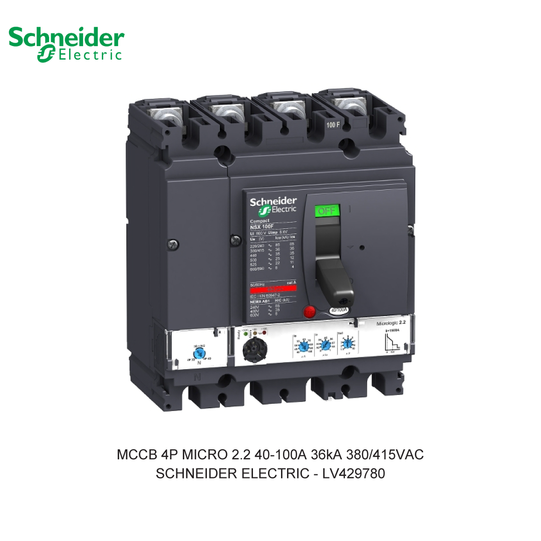 MCCB 4P MICRO 2.2 40-100A 36KA 380/415VAC