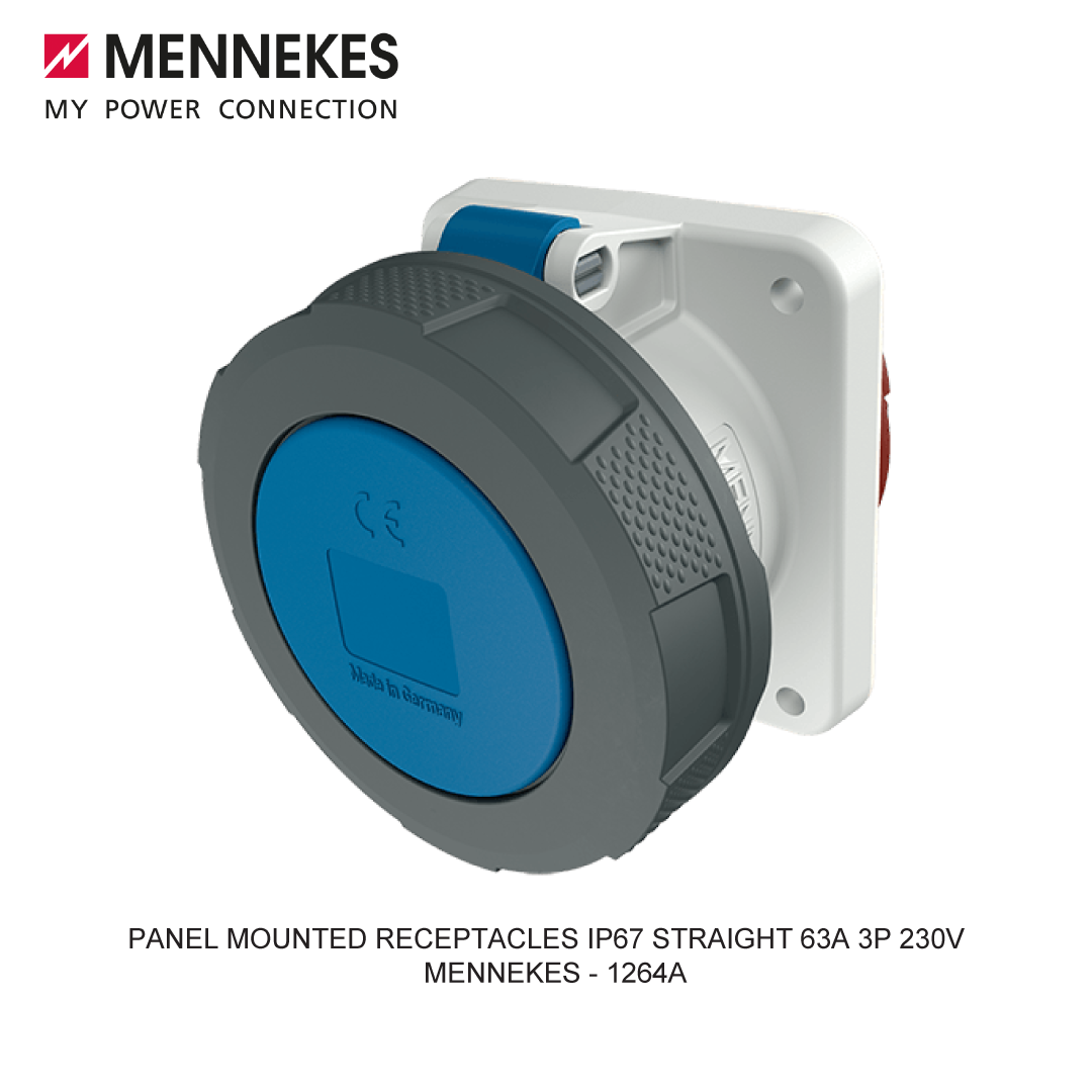 PANEL MOUNTED RECEPTACLES IP67 STRAIGHT 63A 3P 230V