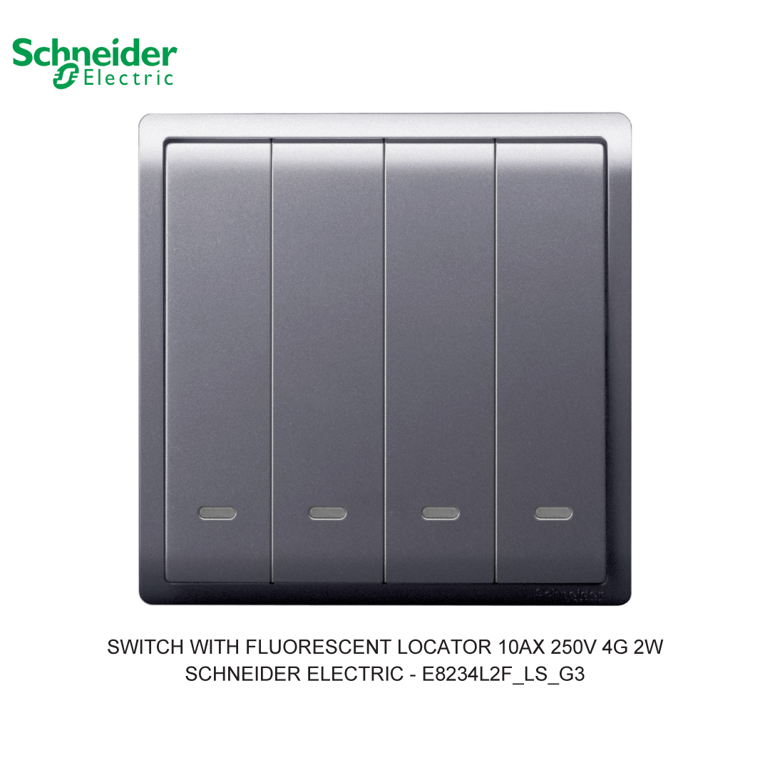 SWITCH WITH FLUORESCENT LOCATOR 10AX 250V 4G 2W