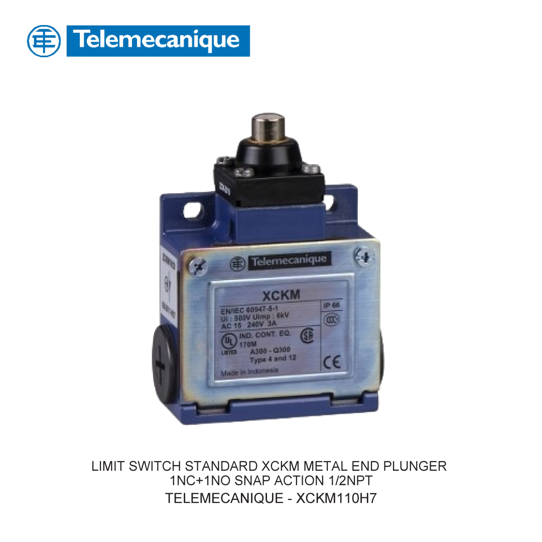LIMIT SWITCH STANDARD XCKM METAL END PLUNGER 1NC+1NO SNAP ACTION 1/2NPT