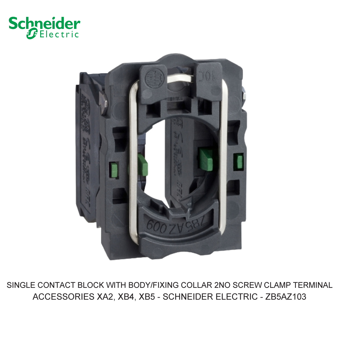 SINGLE CONTACT BLOCK WITH BODY/FIXING COLLAR 2NO SCREW CLAMP TERMINAL