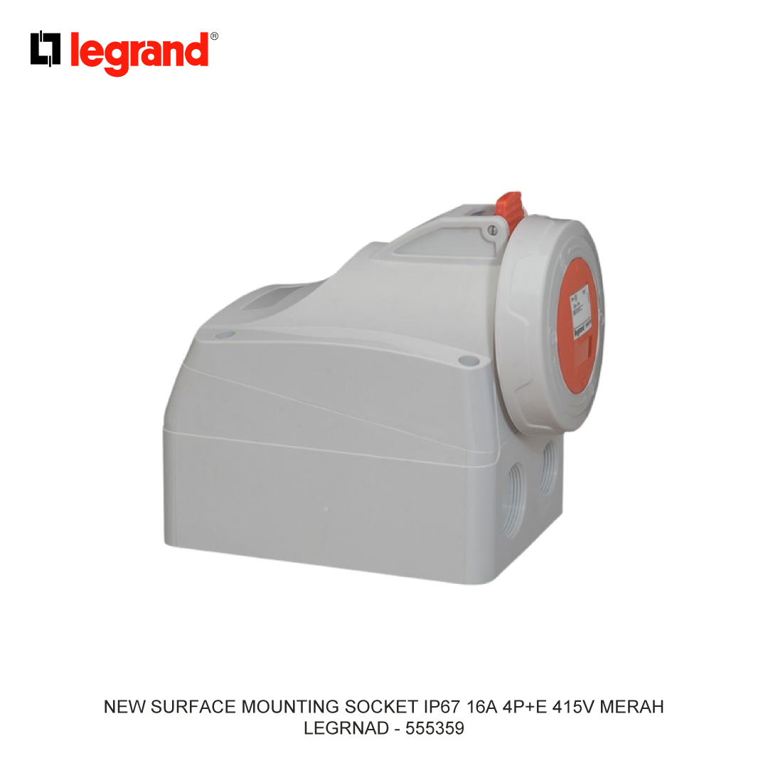 NEW SURFACE MOUNTING SOCKET IP67 16A 4P+E 415V MERAH