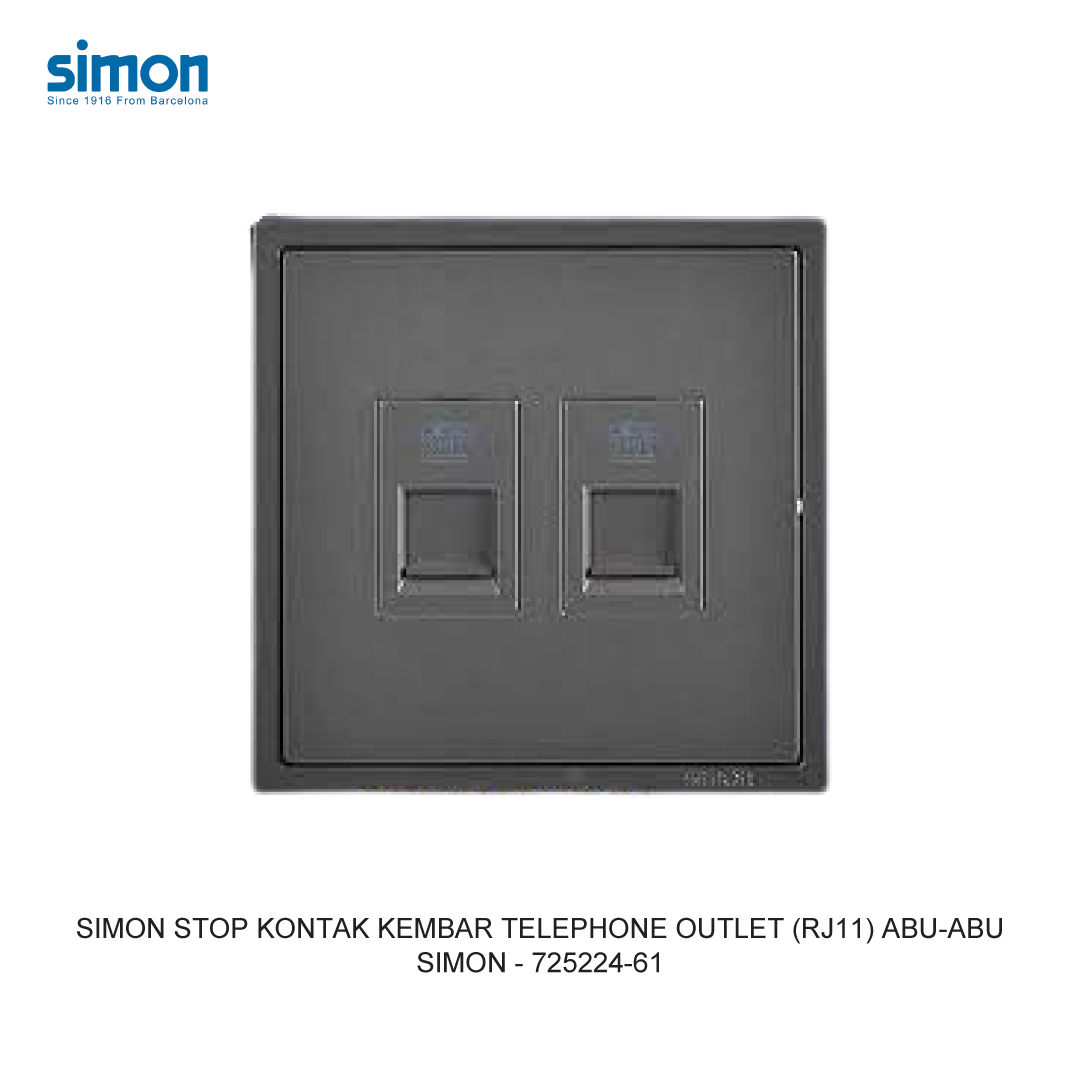 SIMON E6 STOP KONTAK KEMBAR TELEPHONE OUTLET (RJ11) ABU-ABU