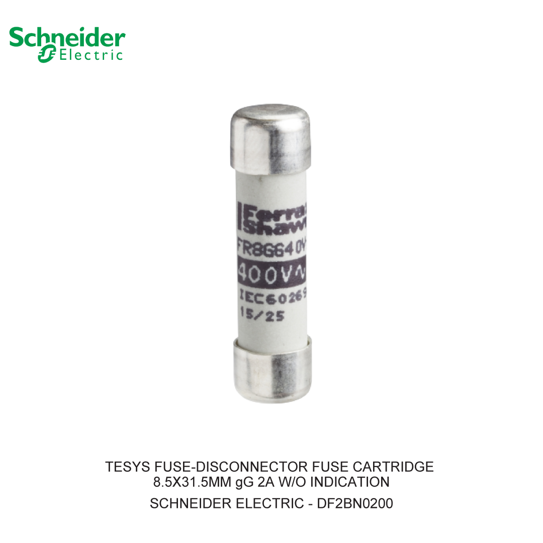 TESYS FUSE-DISCONNECTOR FUSE CARTRIDGE 8.5X31.5MM gG 2A W/O INDICATION (1 BOX = 10 PCS)