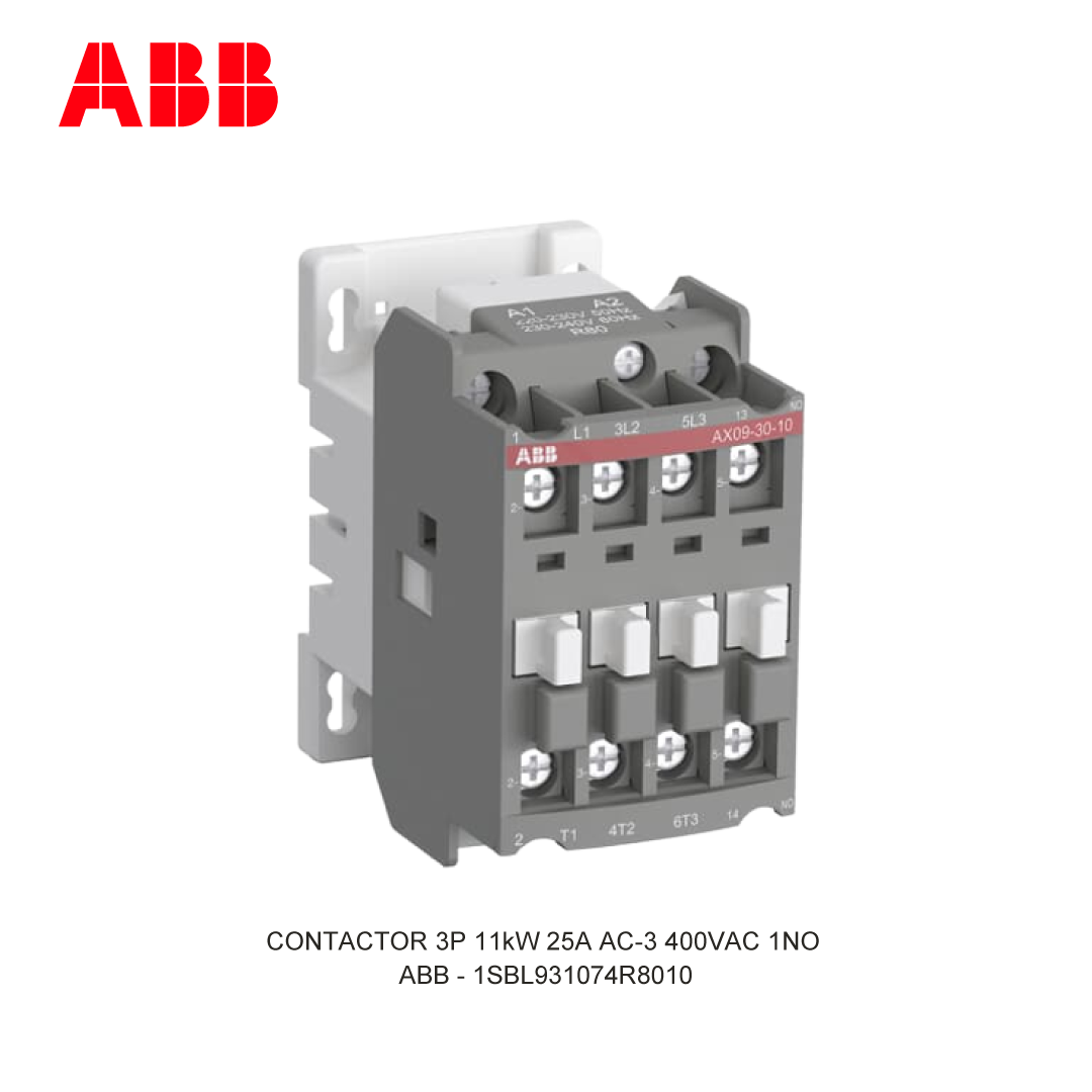 CONTACTOR 3P 11kW 25A AC-3 220-230V COIL 400VAC 1NO