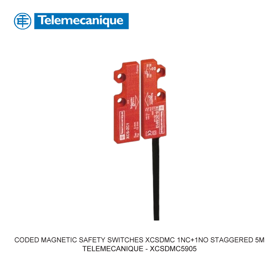 CODED MAGNETIC SAFETY SWITCHES XCSDMC 1NC+1NO STAGGERED 5M