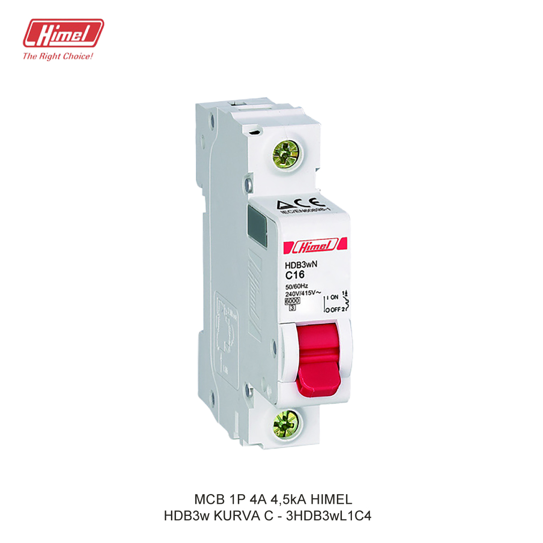 MCB HIMEL HDB3w C 1P 4A 4,5kA