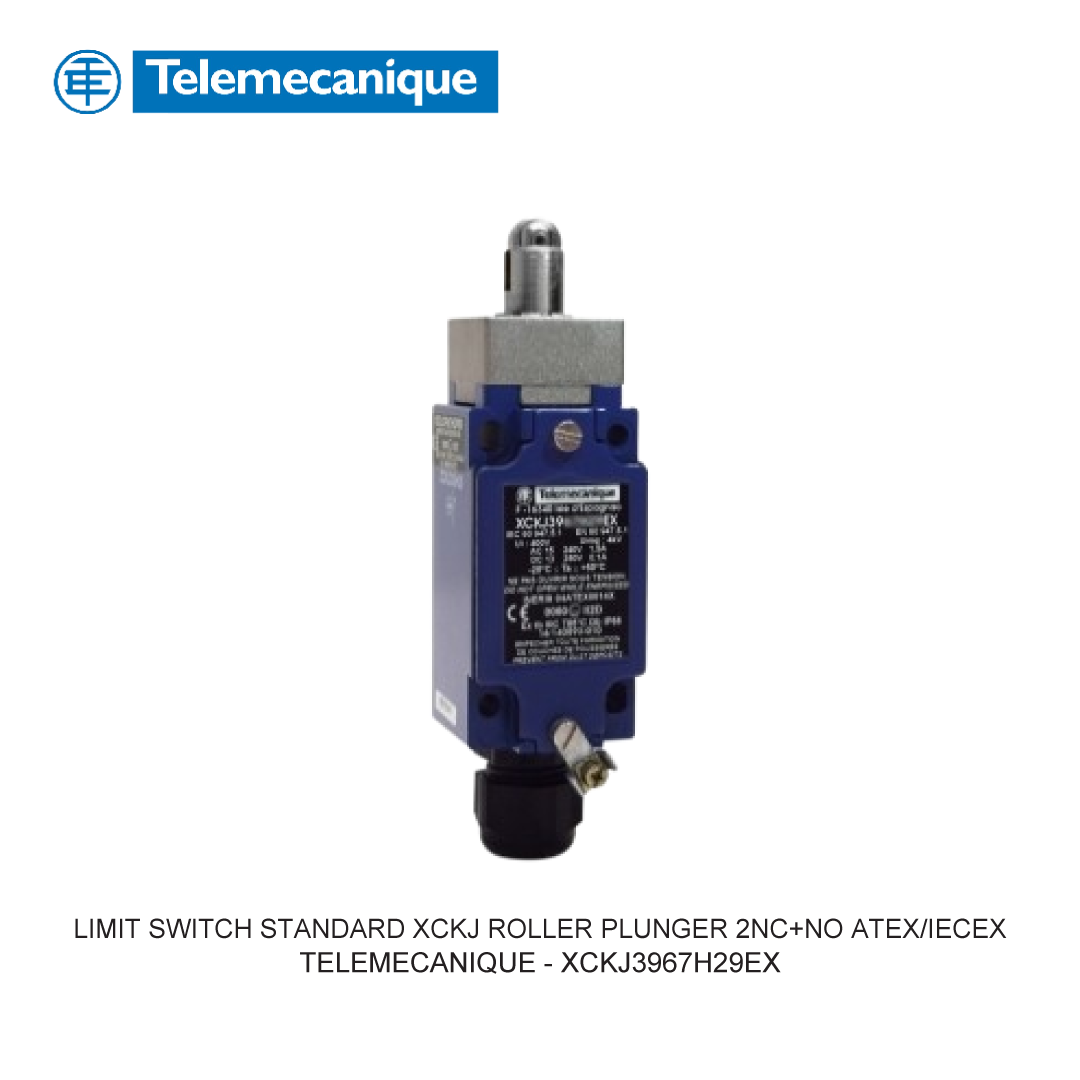 LIMIT SWITCH STANDARD XCKJ ROLLER PLUNGER 2NC+NO ATEX/IECEX