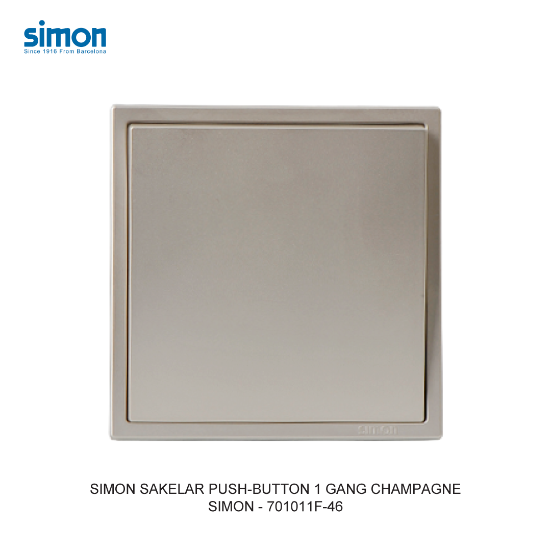 SIMON i7 1 GANG PUSH-BUTTON SWITCH MODULE CHAMPAGNE