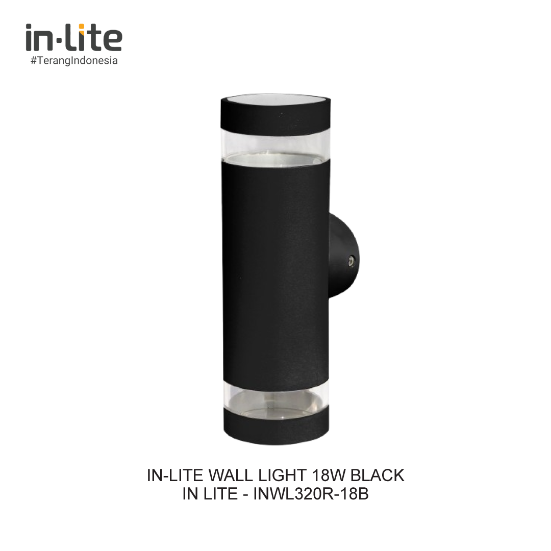 IN-LITE WALL LIGHT 18W 3 COLOUR BLACK